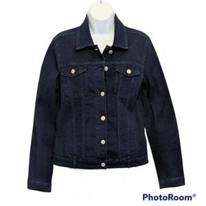 Nicasia Dark Blue Stretch Denim Jacket Women's Size XL NWT